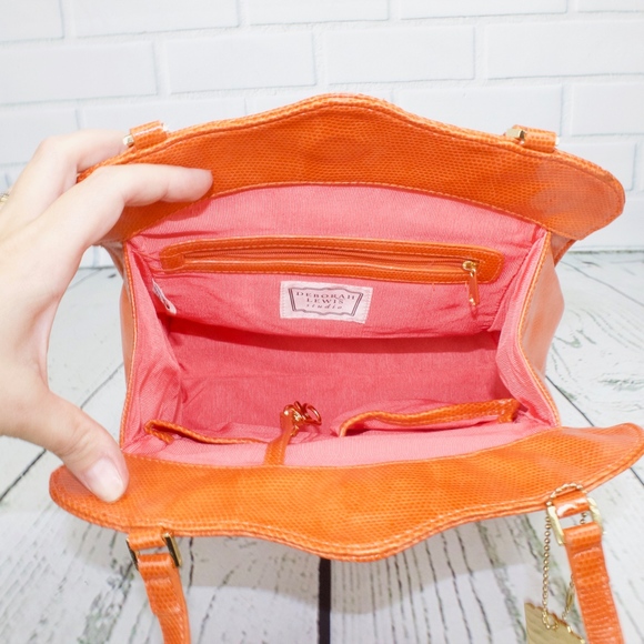 Deborah Lewis Studio Orange Handbag Purse Bag - Picture 6 of 8